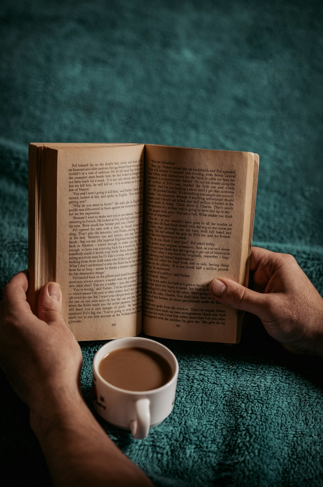 person reading book